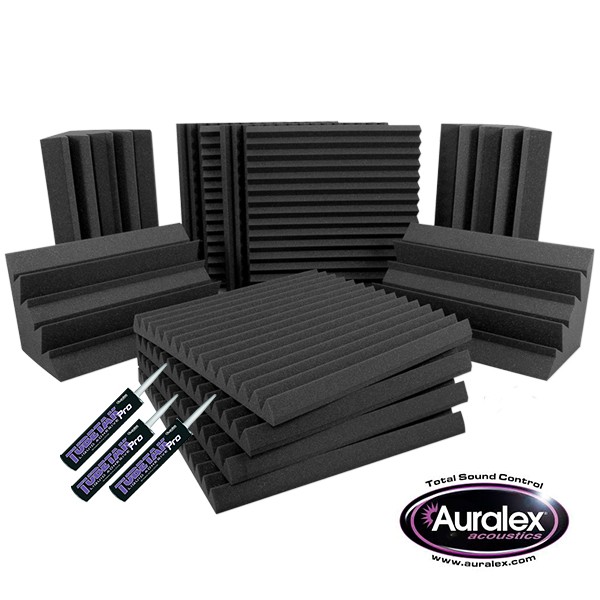 Auralex Acoustics LENRD, paneles de absorción acústica, trampa para graves,  8 unidades, color borgoña, Carbón