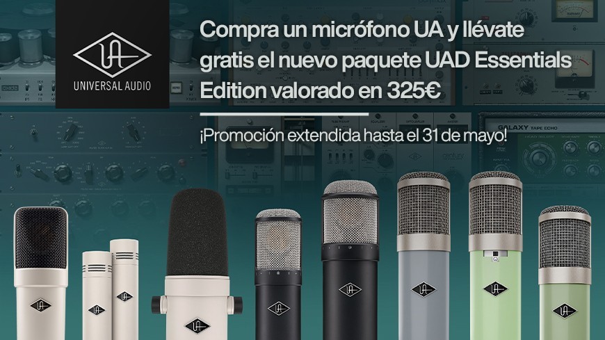 Consigue gratis el nuevo bundle UAD Essentials Edition al comprar cualquier micrófono UA