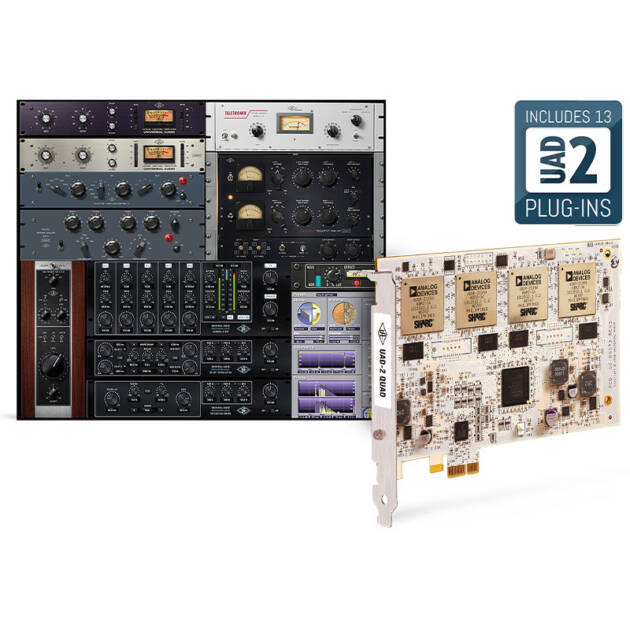 Universal Audio UAD-2 PCIe Quad Custom es una tarjeta aceleradora DSP única que permite acceder a una completa colección de plug-ins de emulación analógica extraordinariamente precisos, realistas y genuinos, disponibles exclusivamente en la plataforma UAD.