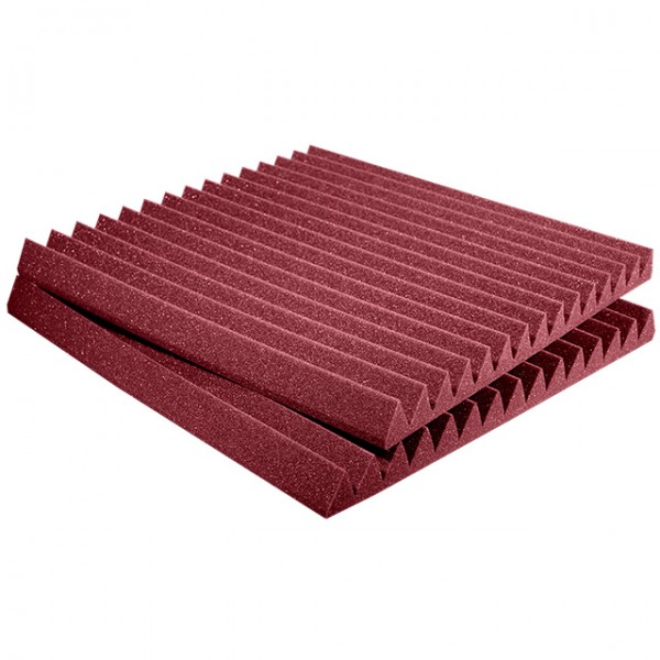 Auralex Studiofoam Wedges Burgundy, paneles absorbentes de sonido de 5 cm de grosor, ideales para acondicionamiento acústico de salas. Caja de 12 paneles.