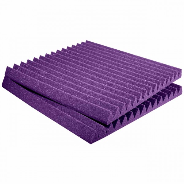 Auralex Studiofoam Wedges Purple, paneles absorbentes de sonido de 5 cm de grosor, ideales para acondicionamiento acústico de salas. Caja de 12 paneles.