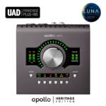 Universal Audio Apollo Twin MkII Heritage Edition es una interfaz de audio Thunderbolt 2 de escritorio, con 10 entradas y 6 salidas, 2 preamplificadores de micrófono Unison, conversión de 24 bits/192 kHz, sistema de grabación LUNA y procesamiento UAD DUO Core