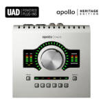 Universal Audio Apollo Twin USB Heritage Edition es una interfaz de audio USB de escritorio, con 10 entradas y 6 salidas, 2 preamplificadores de micrófono Unison y plugins uad