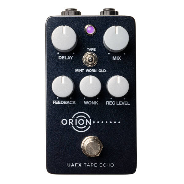 Universal Audio UAFX Orion Tape Echo es un pedal de efecto delay que ofrece una fiel recreación del legendario delay Maestro Echoplex EP-3, con 3 modelos diferentes de EP-3, modelo 1:1 de la unidad original
