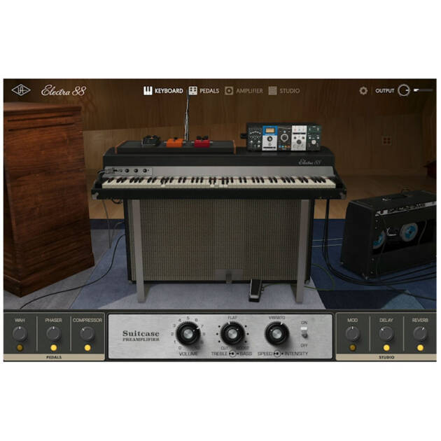 Universal Audio Electra 88 Vintage Keyboard Studio, plug-in de emulación de un piano eléctrico Rhodes de 1974.