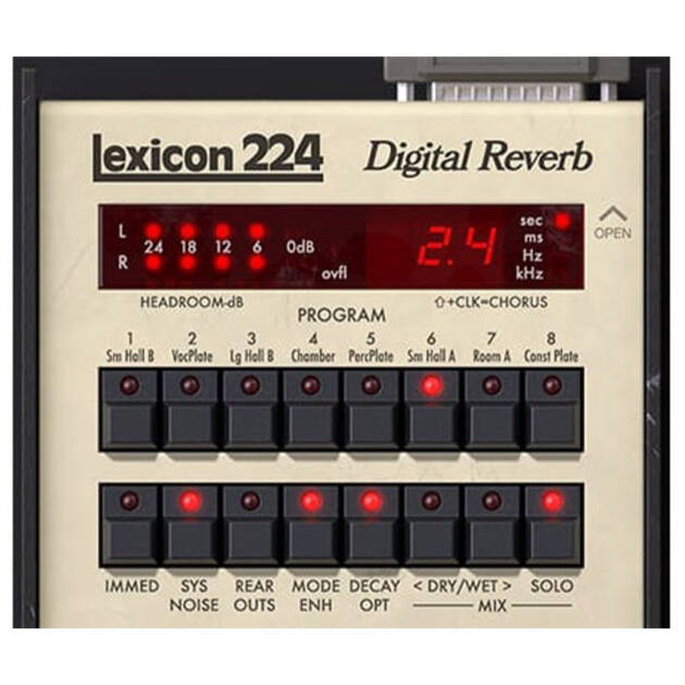 Universal Audio Lexicon 224 Digital Rever, plug-in de emulación que recrea la reverberación legendaria del Lexicon 224.