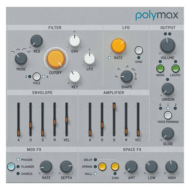 Universal Audio PolyMAX Synth, plug-in de emulación de sintetizador, tonos analógicos ricos