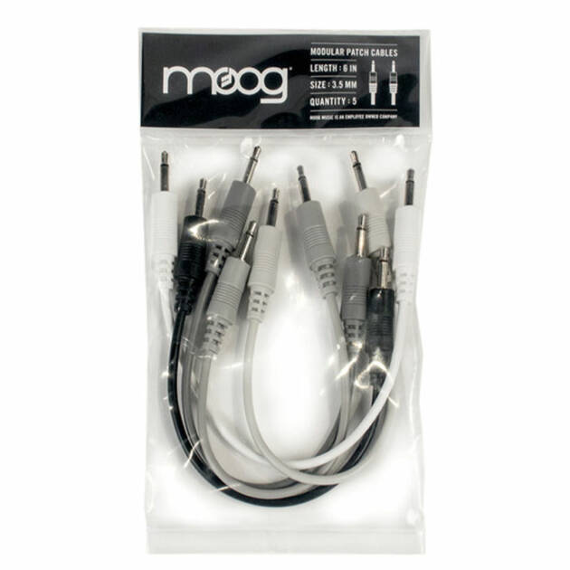 Moog Patch Cables 15 cm ofrece un pack de cables TS de 3,5 mm tipo latiguillo para el sintetizador Moog Mother-32.