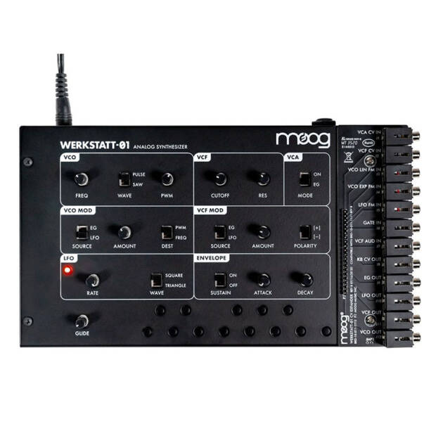 Moog Werkstatt Synth Kit es un kit de sintetizador analógico basado en los circuitos clásicos de Moog. Ensamblaje sencillo, rápido y sin soldaduras.