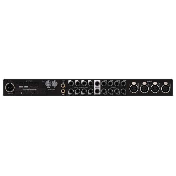 Universal Audio Apollo x8 Gen 2 es una interfaz de audio Thunderbolt 3 con 18 entradas y 24 salidas, 24 bits/192 kHz, procesador HEXA Core, 4 preamplificadores Unison, ganancia automática, corrección de monitor Apollo, soporte de audio multicanal hasta 7.1 y paquete de plug-ins Essentials+ para Mac/PC.