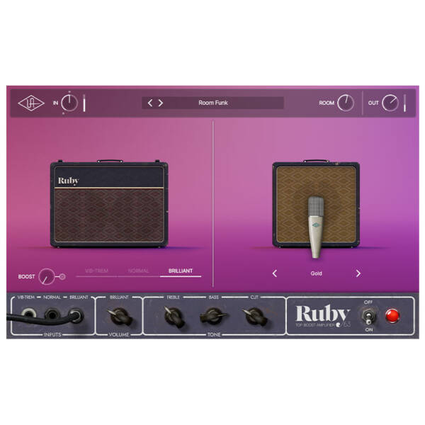 Universal Audio UAD Ruby '63 Top Boost Amp, plug-in UAD, emulación amplificador a válvulas británico, versión Native. Distribuidor oficial Universal Audio.