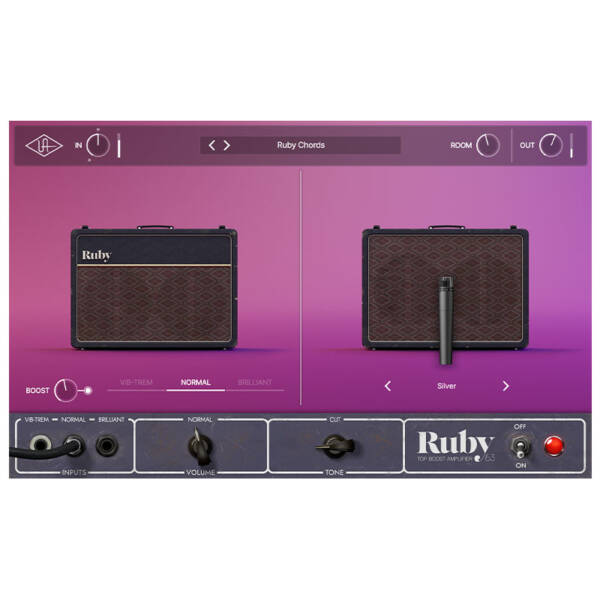 Universal Audio UAD Ruby '63 Top Boost Amp, plug-in UAD, emulación amplificador a válvulas británico, versión Native. Distribuidor oficial Universal Audio.