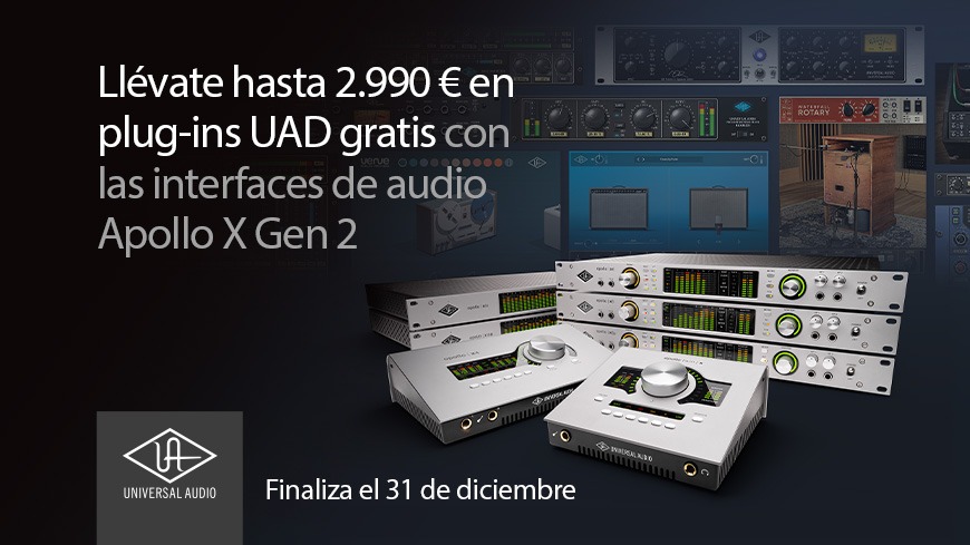 Llévate hasta 2.990 € en plug-ins UAD gratis con las interfaces de audio Apollo X Gen 2