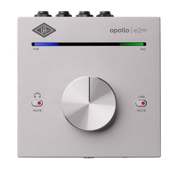 Apollo e2m es un amplificador estéreo para auriculares e interfaz de línea para audio en red Dante que te permite expandir tu equipo de audio en red con E/S y control de monitorización.