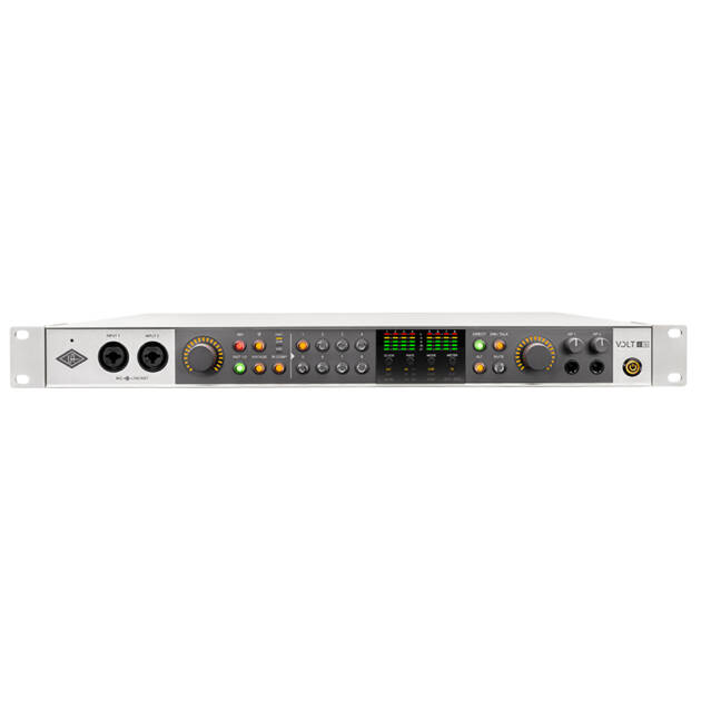 Universal Audio Volt 876 USB Recording Studio es una interfaz de audio USB, en formato rack, de 24 entradas / 28 salidas, con ocho preamplificadores de estilo vintage, compresores analógicos de estilo 1176