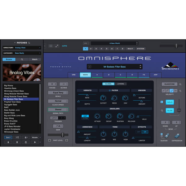 Spectrasonics Omnisphere 3 es un instrumento virtual de síntesis avanzada que incorpora 18 bibliotecas exclusivas, más de 41.405 sonidos y una ampliación significativa del módulo de efectos