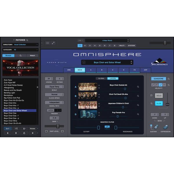 Spectrasonics Omnisphere 3 es un instrumento virtual de síntesis avanzada que incorpora 18 bibliotecas exclusivas, más de 41.405 sonidos y una ampliación significativa del módulo de efectos