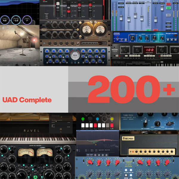 Universal Audio UAD Complete es un bundle de más de 200 plug-ins que reúne toda la biblioteca UAD, con los títulos de Universal Audio y los catálogos de Brainworx, Softube y Sonnox, además de otros fabricantes de la plataforma.
