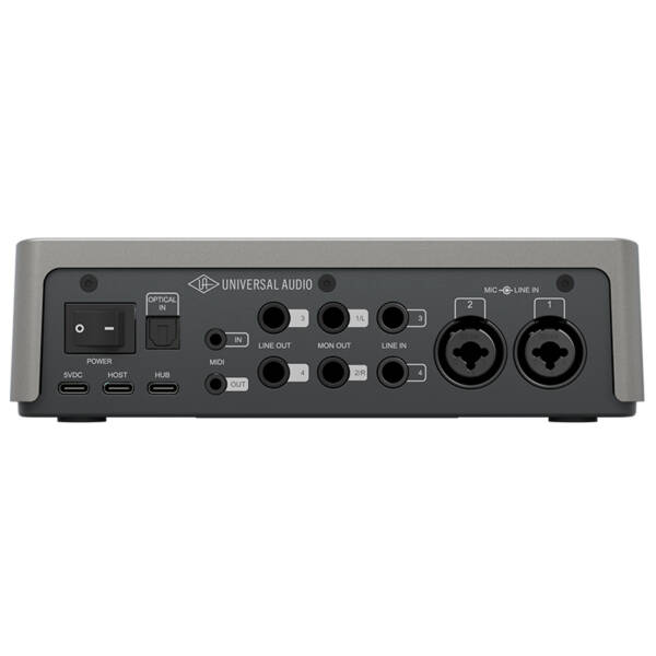 Universal Audio Volt 4 Max es una interfaz de audio USB de sobremesa con 12 entradas y 6 salidas, conversión de 32 bits y hasta 192 kHz. Incorpora dos previos Tone Shaping, compresión Max, entradas de línea adicionales y expansión digital mediante ADAT o S/PDIF.